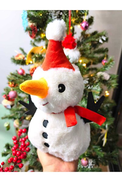 LRS STORE Christmas Plush Snowman Toy 30 cm – Pine Tree Decoration – Cute Christmas Gift