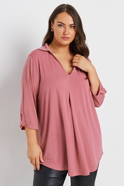 Stil Diva Plus Size V-Neck Long Sleeve Blouse 303627