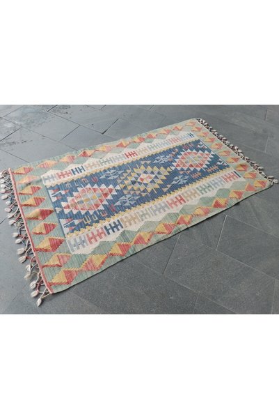 ŞAHMERDANOĞLU 100X180 cm Hand-Knitted Magnificent Kayseri Region, New Wool Rug, Authentic Decor for Your Kitchen Bal38