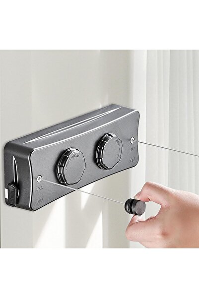 KASTWAVE حبل غسيل مزدوج قابل للسحب بطول 16.7 قدم، مصنوع من الفولاذ المقاوم لل...