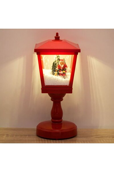 AB HOMES Premium Christmas Lantern with Santa Claus, Light and Music, 14x14x33cm