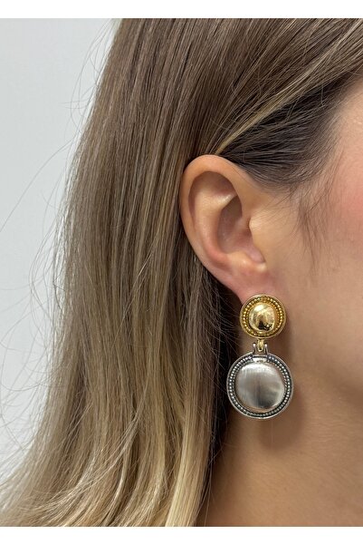 KİLİGİSTANBUL Gold& Silver Retro Gold Earrings