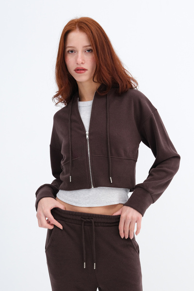 Addax Hooded Zippered Top-And-Bottom Set Tkm2030