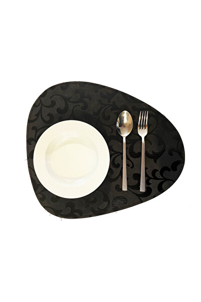 Adalinhome طقم من قطعتين من مفارش السرير الجلدية ذات الوجهين (أسود-أسود منقوش)