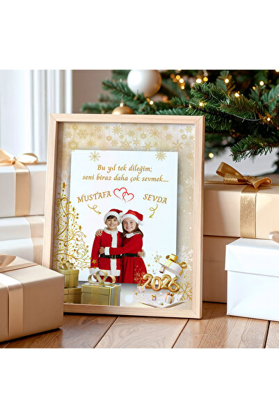 CKA Tasarım Altın Yılbaşı Temalı Kişiye Özel Noel Baba Kostümlü Çocukluk Birl...