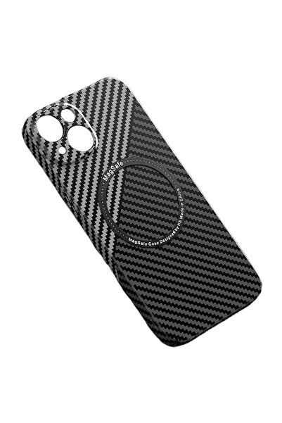 Apple Husa Carbon pentru, iPhone 12, Kevlar Pattern, cu MagSafe, Neagra / Gri