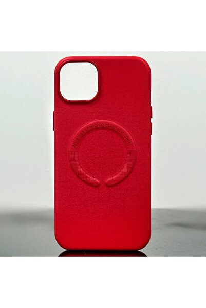 Apple Калъф за iPhone 14, с MagSafe, - Кожен, Червен
