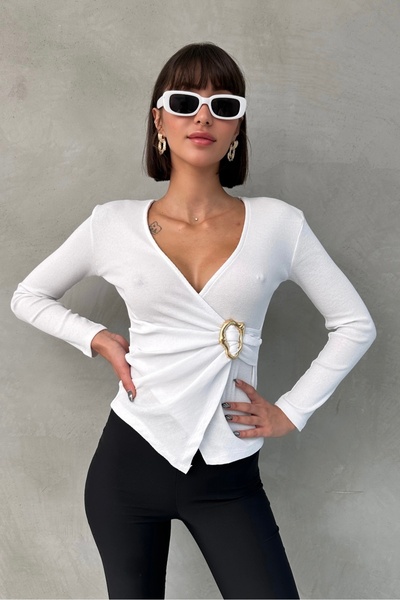 XELA ЖІНОЧА БЛУЗКА З ДЕТАЛЬНИМ КРУЗОВИМ КОМИРОМ