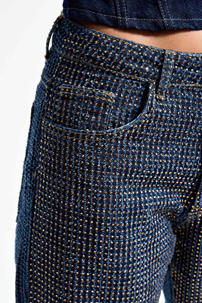 it's basic Жіночі джинси T.Kot Колір T-1w5-7 Flare Fit Передня частина з блискучими камінцями Спеціальний дизайн Джинси з деніму