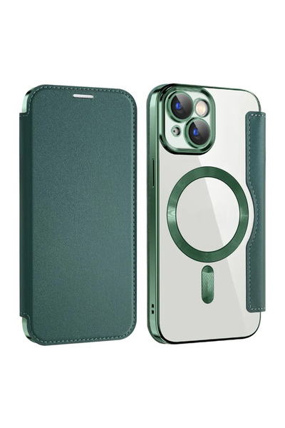 Apple Husa MagFlip pentru iPhone 15, Magnet, RFID protect, Leather, Chrome Ed...