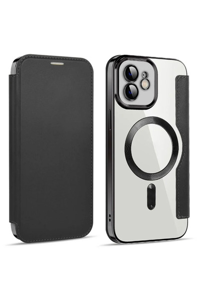 Apple Husa MagFlip pentru iPhone 12, Magnet, RFID protect, Leather, Chrome Ed...