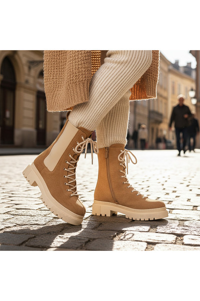 Lush Fashion Women's Cream Suede Boots Code: NS276 (K1)