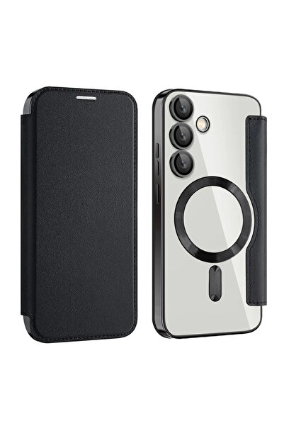 Samsung Θήκη MagFlip για S24 FE (S721), Μαγνήτης, Προστασία RFID, Δέρμα, Χρωμ...