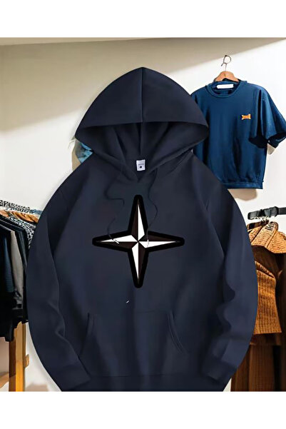 herkesemoda Print Detailed Hooded Sweatshirt