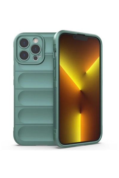 Apple Husa pentru iPhone 16 - Grip Microfiber, ShockProof, Green inchis