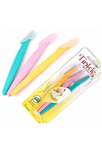 Tinkle مجموعة شفرات حلاقة الحواجب من 3 قطع، أصفر/وردي/أخضر، 40 جرامًا