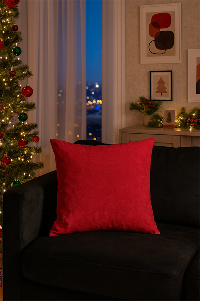 Premier Home Satin Throw Pillow Cover Red V1 40X40