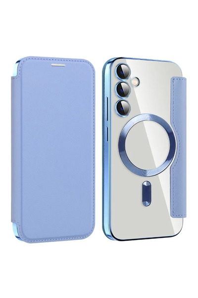 Samsung Θήκη για S23 FE (S711), Μαγνήτης, Προστασία RFID, Δέρμα, Χρωμιωμένη Ά...