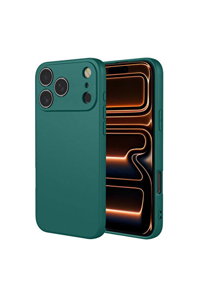 Apple Мек калъф за iPhone 17 Pro Max, микрофибър, TPU, зелен