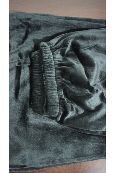 MADAMNİZ Velvet Black Elasticated Sweatpants