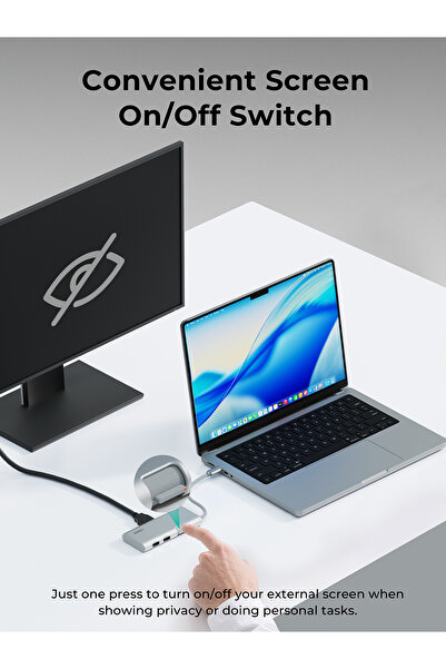 AUKEY TravelDok 6-in-1 USB Hub Adapter, 1xHDMI, 1xUSB-A, 3xUSB-C, 100W PD, 5Gbps, 4K @ 60Hz,