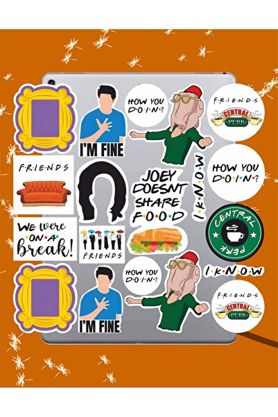 Hediyeni Al مجموعة ملصقات فريندز سلسلة 5 |   ملصق للكمبيوتر المحمول والدفتر والتابلت والهاتف ودفتر الملاحظات ومجلة البوليت