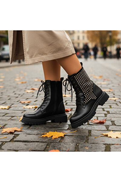 Lush Fashion Ghete Dama Negre din Piele Ecologica Cod: 1411-PA (L4)