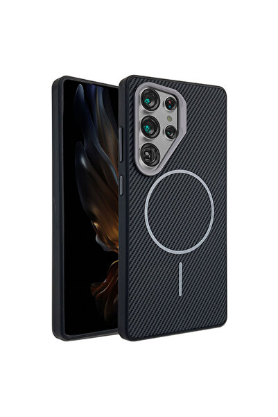 Samsung Θήκη συμβατή με S25 Plus, Carbon MagCase, AntiShock, Μαύρη