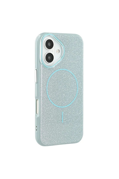 Apple Кейс MagGlitter за iPhone 16e, MagCase, PC, Блестящ, Зелен