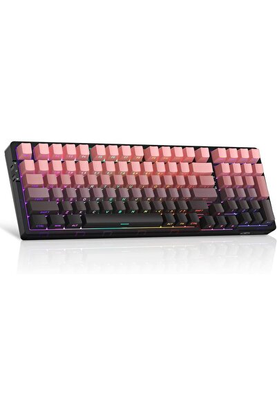 MageGee Light100 Gasket Mounted Creamy Mechanical Keyboard with Blue Whale Switches, Gradation Pink