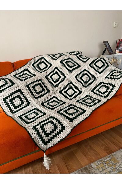 El örgüsü İKİ RENKLİ PATCHWORK TV BATTANİYESİ