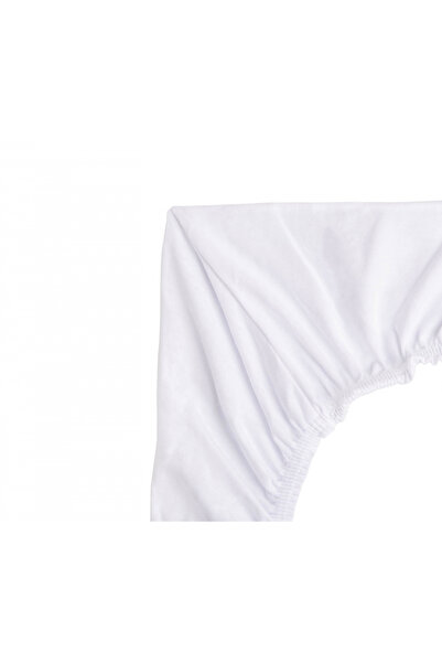 Sensillo Fitted sheet for crib/playpen mattress 90x40cm, cotton jersey with elastic band White