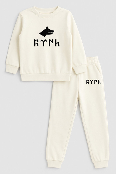 MODA Turkish Bozkurt Kurt Înscris în limba grecă turcă cu imprimeu guler rotu...