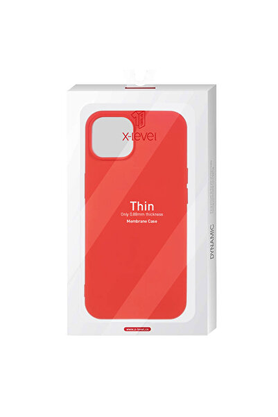Apple X-Level Thin Case for iPhone 15 Plus - MicroFiber, Red