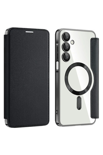 Samsung Κάλυμμα για A25 (A256), Μαγνήτης, Προστασία RFID, Δέρμα, Χρωμιωμένη Ά...