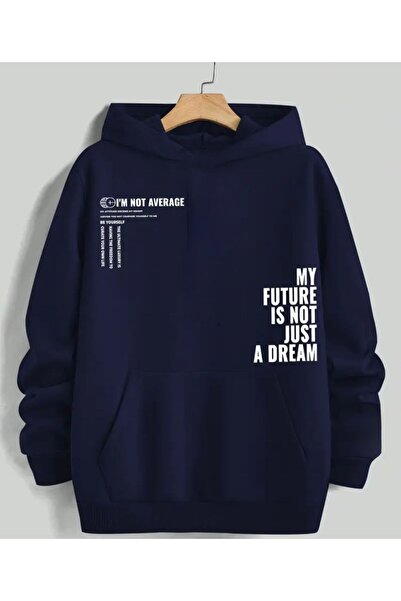 herkesemoda My Future Print Detailed Hooded Sweatshirt