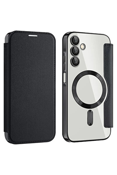 Samsung Θήκη για A15 (A155), Μαγνήτης, Προστασία RFID, Δέρμα, Χρωμιωμένη Άκρη...