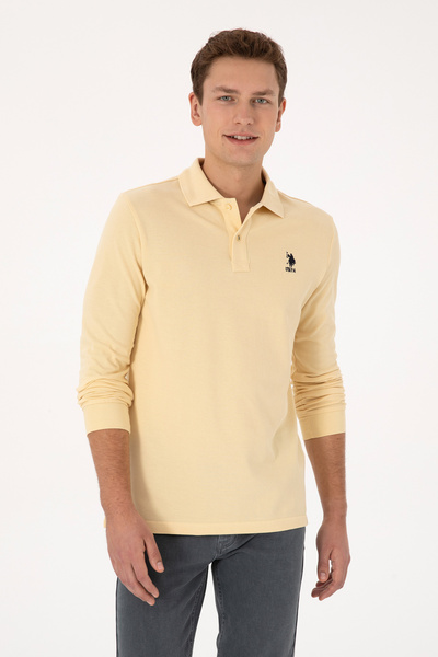 U.S. Polo Assn. Ανδρικό φούτερ με κανονική εφαρμογή, λευκό, με λαιμόκοψη πόλο...