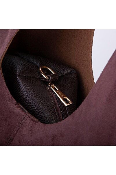 Nas Bag Large Size Casual Women's Shoulder Bag Puppy Bag Brown Suede