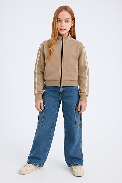 GİYİCEM TEKSTİL Hanorac de iarnă pentru fete cu basic fermoar tricou T2026-15