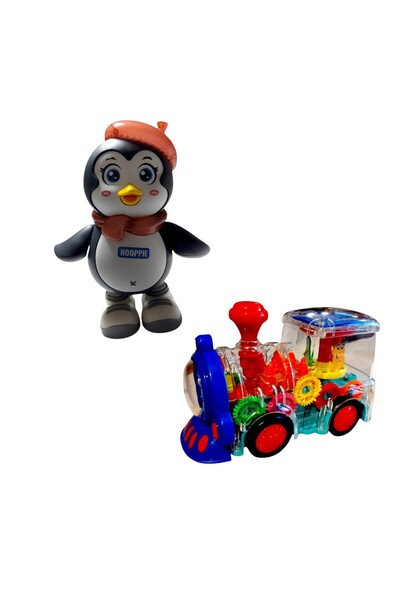 OEM Музикален пингвин, 21 см, многоцветен, звуци и светлини, 03+ години Играч...