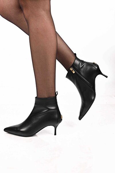 Bestello Laceless Zippered Neolite Sole Genuine Leather Thin Heeled Boots 337-2308 Women's Boots