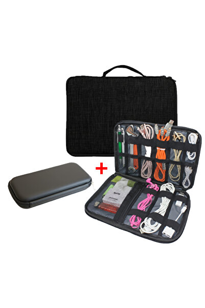 Microcase 2in1 Set Çok Gözlü Organizer Çanta + Kişisel Eşyalar Organizeri AL5391