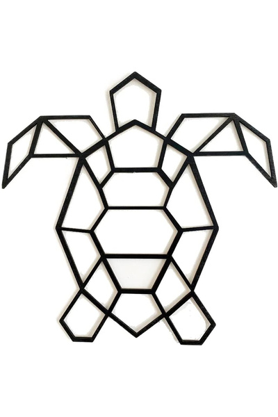 OEM Decorațiune de perete geometrică cu broască țestoasă neagră, placaj tăiat cu laser 4mm, 40x41cm