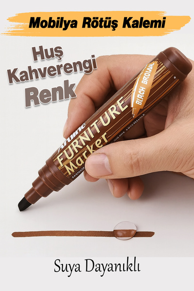 Badem10 Huş Kahverengi Renk Mobilya Rötuş Kalem Ahşap Masa Sehpa Dolap Parke ...