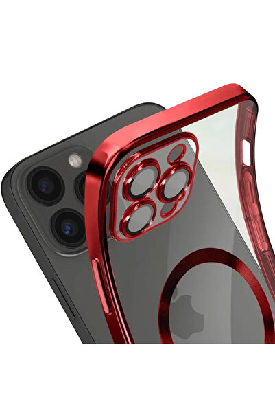 Apple Θήκη συμβατή με iPhone 12 - σιλικόνη με MagSafe, λεπτή, διαφανής, κόκκινη
