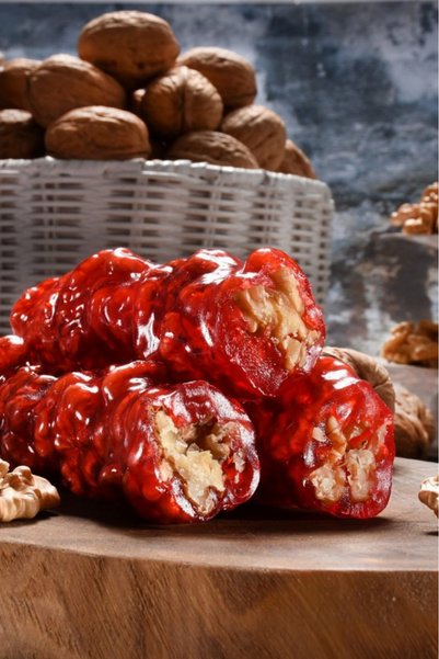 Bİrsalkım Pestİl & Köme Whole Walnuts with Pomegranate and Walnuts Sausage 500 Grams