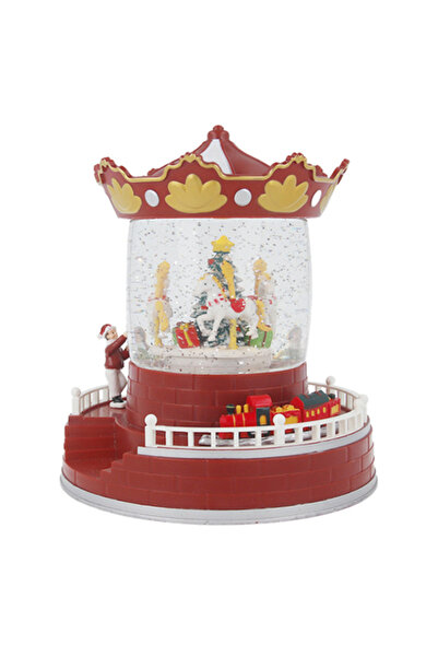 Home Decorațiune de Crăciun model carusel iluminat 190x190x220mm