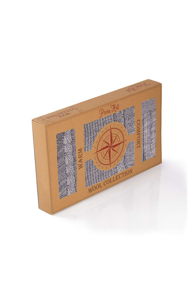 Pirin Hill Grey Braid Merino Wool Scarf and Socks Box
