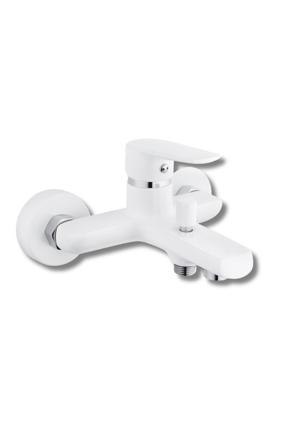 MegaVitrin Tema Zenn Bathroom Faucet Tap White | Tse Certified Stainless Steel Tubular 35 mm Cartridge 5 Years Warranty